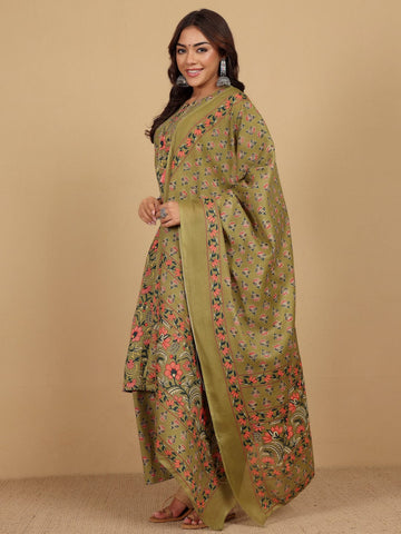 Varanga Women Ethnic Floral Printed Kurta withTrouser & Dupatta